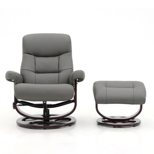 Geeksofa Leather Swivel <strong>Chair</strong> <strong>Reclinable</strong> Leisure <strong>Chair</strong> With <strong>Footstool</strong> 8 Points Vibration Massage <strong>and</strong> Heating Functions - Product Image 6