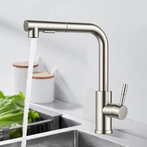 China Manufacturer Modern Design Polished Hot Cold Mixer Faucet 304 Stainless Steel Pull Out Water Tap Kitchen Sink Faucet Tap - Product Image 3