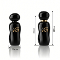 Flacon de parfum en verre noir brillant de style arabe de 30 ml, vide, cadeau de mariage, rechargeable, personnalisable, emballage de flacon de parfum