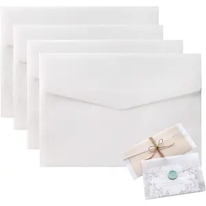 사용자 정의 반투명 유리 종이 봉투 작은 사용자 정의 흰색 투명 포장 봉투
