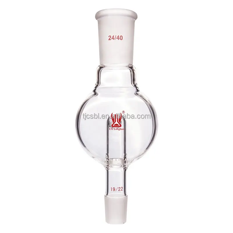 Lab Glassware Anti-Splash Distillation Adapter wirh Joints and two 4mmdrain holes at the base for Laboratory