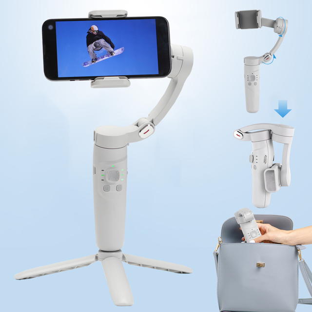 New 3 Axis Foldable Fold Gimbal Stabilizer for Android and Ios Phone With Face Tracking