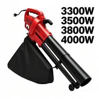 VERTAK 3 en 1 3300W/3500W/3800W/4000W Souffleur-déchiqueteur-broyeur électrique filaire pour feuilles avec sac de collecte de feuilles de 35L