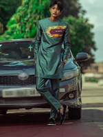 Nouvelle Collection de Vêtements Africains pour Hommes : Ensemble Haut et Pantalon Style Ethnique Dashiki pour Mariage et Fêtes (Vente en Gros)
