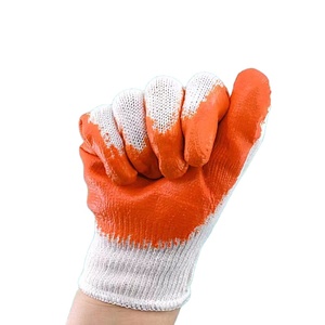 Shuoya barato 10G PVC recubierto rojo naranja verde plano colgante hilo seguridad trabajo guantes - Product Image 2