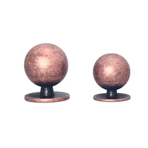 Dark Copper Finished Jewelry Box Drawer Knobs Mid Century Modern Mini Ball Knob Drawer Pulls