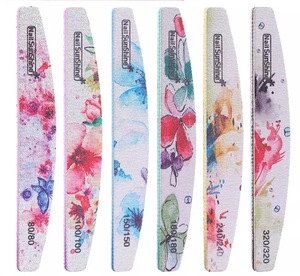 2021 Professional Flower printed Nail buffer Block Double Sided Nails File Acrylic Gel 80 100 180 150 240 320 Grit