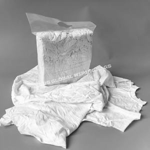 Trapos de Algodón 100% Reciclado, Cortados en Tiras, Blancos, para Limpieza Industrial - Product Image 1