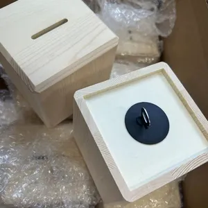 Hộp tiết kiệm tiền hình khối bằng tre, gỗ, tự làm, giá sỉ, nhà máy sản xuất, tiết kiệm tiền - Product Image 5