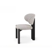 Chaises de salle à manger portables de style mid-century en bois de frêne avec revêtement en velours, mobilier de maison en gros