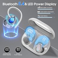 Écouteurs sans fil Bluetooth 5.3, écouteurs sportifs 75H avec écouteurs sans fil intra-auriculaires, crochets d'oreille, basses, écouteurs Bluetooth