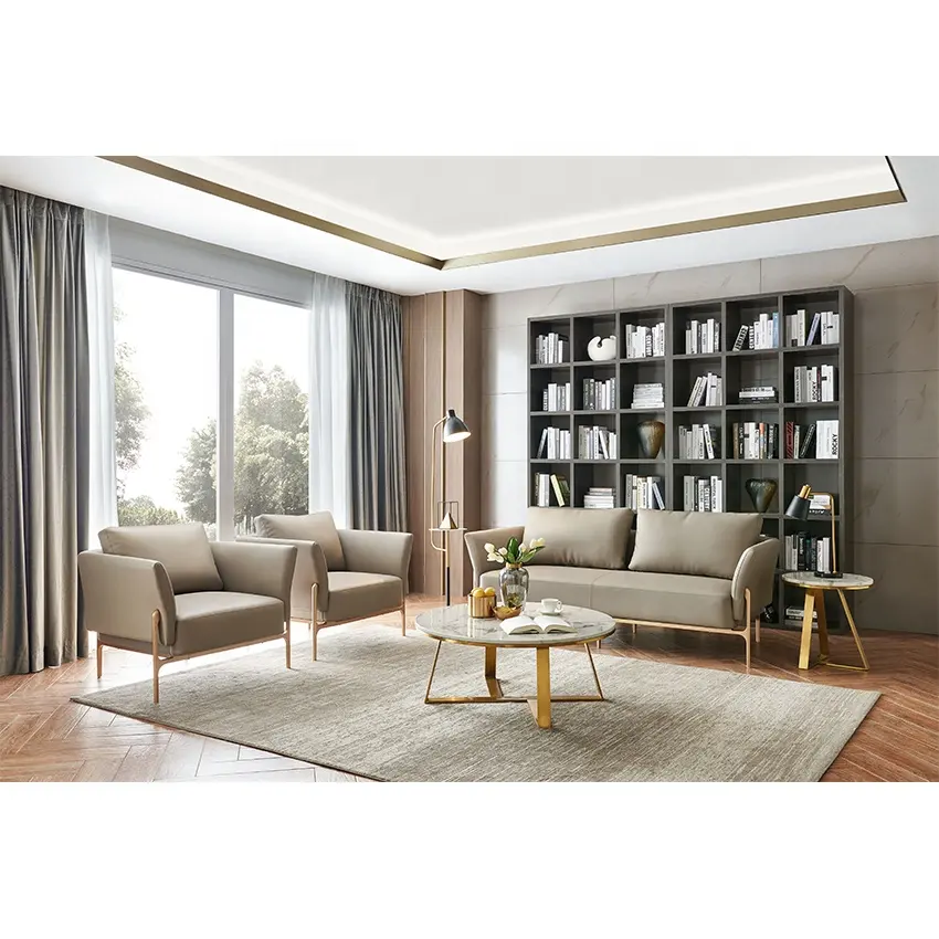 De sofá de Metal muebles de oficina moderna sofá de cuero para proyecto ejecutivo