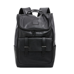 Laptop <b>Backpack</b> <b>Large</b> Capacity PU Black Unisex Soft Handle Interior Compartment Leisure Travel Spring 2026 - Product Image 5