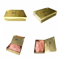 Emballage de luxe en carton doré personnalisé pour chaussures, vêtements, chaussettes, fourrures - Boîtes cadeaux recyclables avec doublure en éponge, design pliable