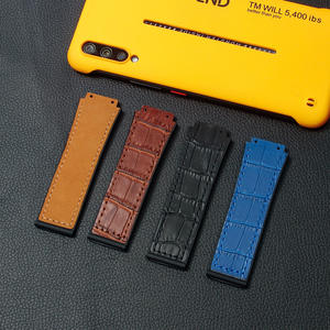 Correa <span class=keywords><strong>Hublot</strong></span> de Cuero Genuino con Hebilla de Acero Inoxidable Accesorios de <span class=keywords><strong>Reloj</strong></span> de Lujo para <span class=keywords><strong>Hombre</strong></span> y Mujer Banda con Base de Caucho - Product Image 4