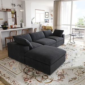 ATUNUS USA en stock, livraison directe, canapé modulaire en forme de U moderne, noir, blanc, gris, ensemble de canapés cloud - Product Image 4