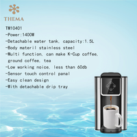 Machine à café expresso avec capteur tactile, nouveau Design, appareil multi-fonction rapide, pour thé au sol, Cappuccino, tasse k-cup, cafetière