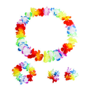 Đảng trang trí nội thất Nguồn cung cấp Hawaii hoa leis nhiệt đới đầy màu sắc hoa dây chuyền cho luau Đảng kỳ nghỉ bãi biển hồ bơi - Product Image 3