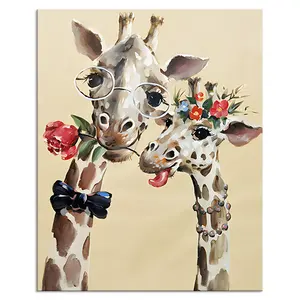 HONGYA ART DIY Christmas Gift Paint by Number for Adults Canvas Art Crafts Glasses Cute Lovers Flowers Paint by Numbers