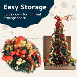 Árbol de Navidad Artificial Plegable de Alta Calidad de 120/150/180/210 cm con Luces y Adornos, Decoraciones Festivas - Product Image 3