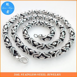 Collana di gioielli in acciaio inossidabile a catena pesante di <span class=keywords><strong>Design</strong></span> bizantino classico antico per uomo e donna - Product Image 3