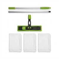SUOREC Serpillère plate remplaçable à haute absorption d'eau, sans peluches, antistatique, protection ESD, manche télescopique, lavable, pour le nettoyage des sols