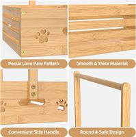 Porte-vêtements pour bébé en bambou avec caisse de rangement, barre de suspension réglable, organisateur de vêtements pour animaux de compagnie et poupées, gain de place pour la chambre d'enfant