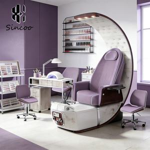 High Back Adjustable Spa Pedicure <b>Chair</b> <b>Vibration</b> Massage Plumbing-Free Automatic Full Body Foot Care <b>Chair</b> for Nail Salon - Product Image 2