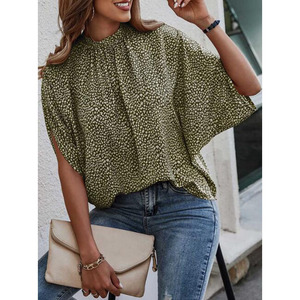 <span class=keywords><strong>Blusa</strong></span> Sexy de Moda Verano 2026 para Mujer, <span class=keywords><strong>Blusa</strong></span> Informal de Manga Corta con Estampado, Camisa Holgada Informal para Oficina, <span class=keywords><strong>Blusa</strong></span> de Manga Murciélago para Mujer - Product Image 2