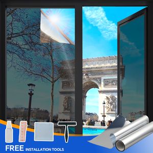 <span class=keywords><strong>Film</strong></span> adhésif solaire unidirectionnel effet miroir pour fenêtre, protection solaire et intimité, contrôle de la chaleur, autocollant réfléchissant pour verre de chambre à coucher - Product Image 1