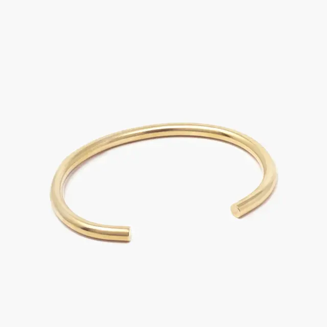 Classic Simple Stainless steel Gold Plated Smooth Plain Thick Round Bangle Heavy Open Cuff Bracelet For Women