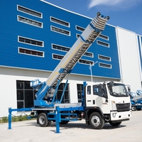 Chariot élévateur pour le déplacement de matériaux de construction JIUHE, chariot élévateur à échelle aérienne de 45 m, chariot élévateur à échelle réglable, plateforme de travail