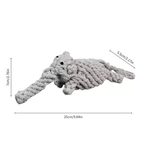 Katoenen touw hondenspeeltje, diverse dieren- & botvormen voor kauwers, verlichting bij tandjespijn voor puppy's, vervelingverlichter - Product Image 3