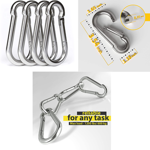 신상품 알루미늄 캠핑용 카라비너 메탈 클립 고리 키링 스냅 후크 다채로운 각인 스위블 - Product Image 4