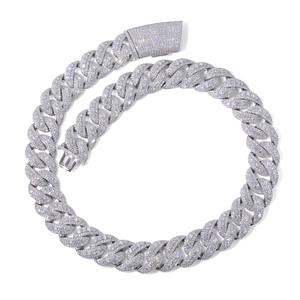 NUOYA rantai Tautan Kuba berlian penuh 22mm, Kalung Hiphop wanita berlapis emas mawar berkilau zirkon - Product Image 5