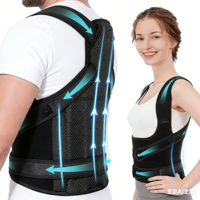 Correcteur de posture professionnel en néoprène rose personnalisé 2025, respirant, réglable, portable, soutien complet du dos, redresseur d'épaules