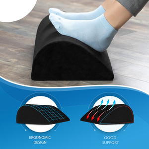 एर्गोनोमिक समायोज्य फुटरेस्ट कुशन आधा सिलेंडर गैर पर्ची पर्ची काम यात्रा घर के लिए थकान पैर आराम से राहत - Product Image 4