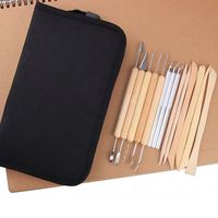 Ensemble d'outils de sculpture en céramique de 14 pièces pour les fournitures d'art Couteau de modélisation à double tête pour la tige en aluminium transfrontalière d'argile molle d'argile
