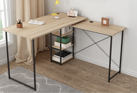 Bureau d'ordinateur en verre en forme de L convertible commercial Mobilier confortable et élégant