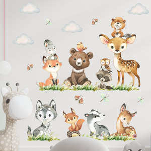 <span class=keywords><strong>Pegatinas</strong></span> de Pared de PVC Impermeables con Dibujos Animados 3D de Animales del Bosque, Calcomanías con Acabado Mate <span class=keywords><strong>para</strong></span> la Habitación de Bebés y Niños, Decoración del Hogar - Product Image 3