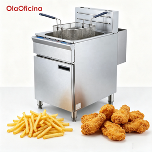 Freidora Industrial de Acero Inoxidable de Tres Tubos Verticales con Tanque Único y Doble Filtro, CMR-3G, 2800W, Multi-Enchufe, para Negocios de Catering - Product Image 1