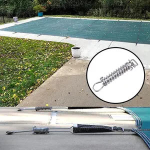 3.5mm तार स्टेनलेस स्टील 304 स्विमिंग पूल सुरक्षा कवर सामान वसंत डाट के साथ डी अंगूठी