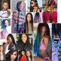 Échantillon Gratuit, Extensions Populaires 100g 24 Pouces, Tresses Synthétiques Prétirées Jumbo African Expression Ombré pour Cheveux à Tresser