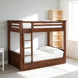 Modern White Storage Safety Fence Sleeping Wooden <b>Toddler</b> Bed Kids Bunk Beds dormitory wooden bunk bed - Product Image 4