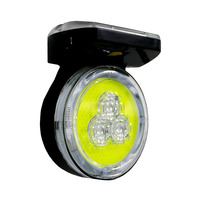 Balise à LED clignotante OWLEYE SWL5 à énergie solaire, indice de protection IP66, base magnétique, cadre ABS/PC, réflecteur diamant pour contrôle de la circulation