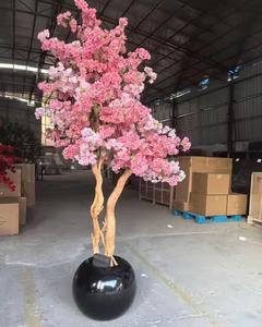 Tiktok Youtube Instagram mới nhất tùy chỉnh UV kháng chất lượng cao Bonsai Chậu cây màu hồng Trắng Nhân Tạo hoa anh đào cây - Product Image 5