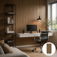 Panel de Pared WPC de Madera de Grano Fino y Recto MW015, Tono Marrón Cálido, Revestimiento de Pared Interior Impermeable e Ignífugo