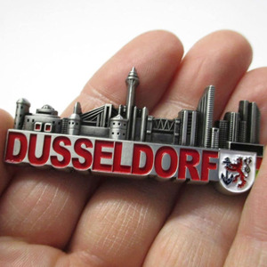 Custom Germany Country Tourist Souvenir Zinc Alloy Fridge Metal Magnets <strong>Dusseldorf</strong> Hamburger Travel Souvenir Fridge Magnet - Product Image 3