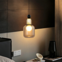 Lampu Gantung Kaca LED Minimalis Modern Seni Besi untuk Ruang Tamu