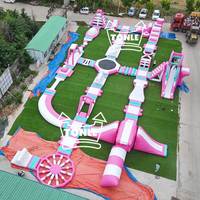 Parc aquatique gonflable flottant sur l'eau pour enfants et adultes, jeux de plein air commerciaux personnalisés pour la location de fêtes